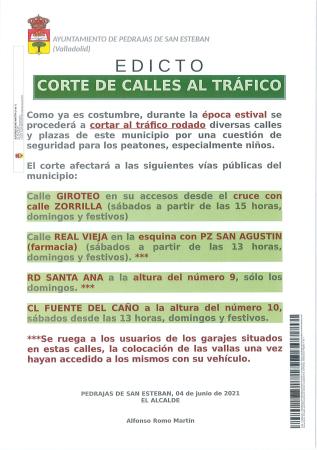 Imagem EDICTO – CORTE DE CALLES AL TRÁFICO